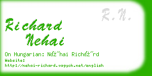 richard nehai business card